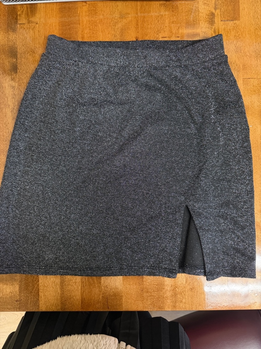 Cotton On Metallic Black Mini Skirt with Side Slit